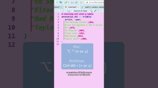 Using multiple cursors is easy! Mac: Option, Control, Up or Down. Windows: Control, Alt, Up or Down
